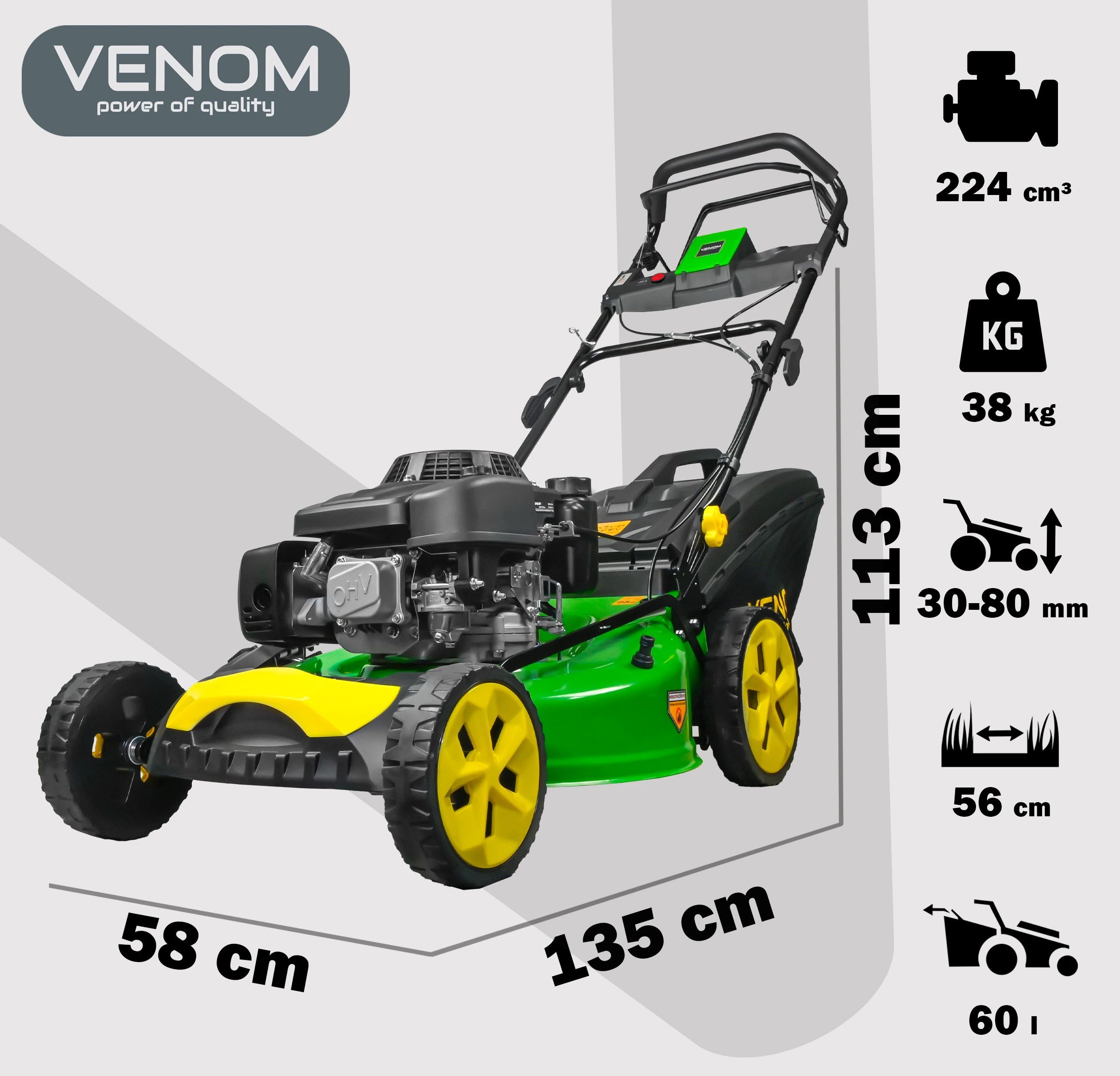 Wymiary i parametry VENOM VEN 56JE-224LC