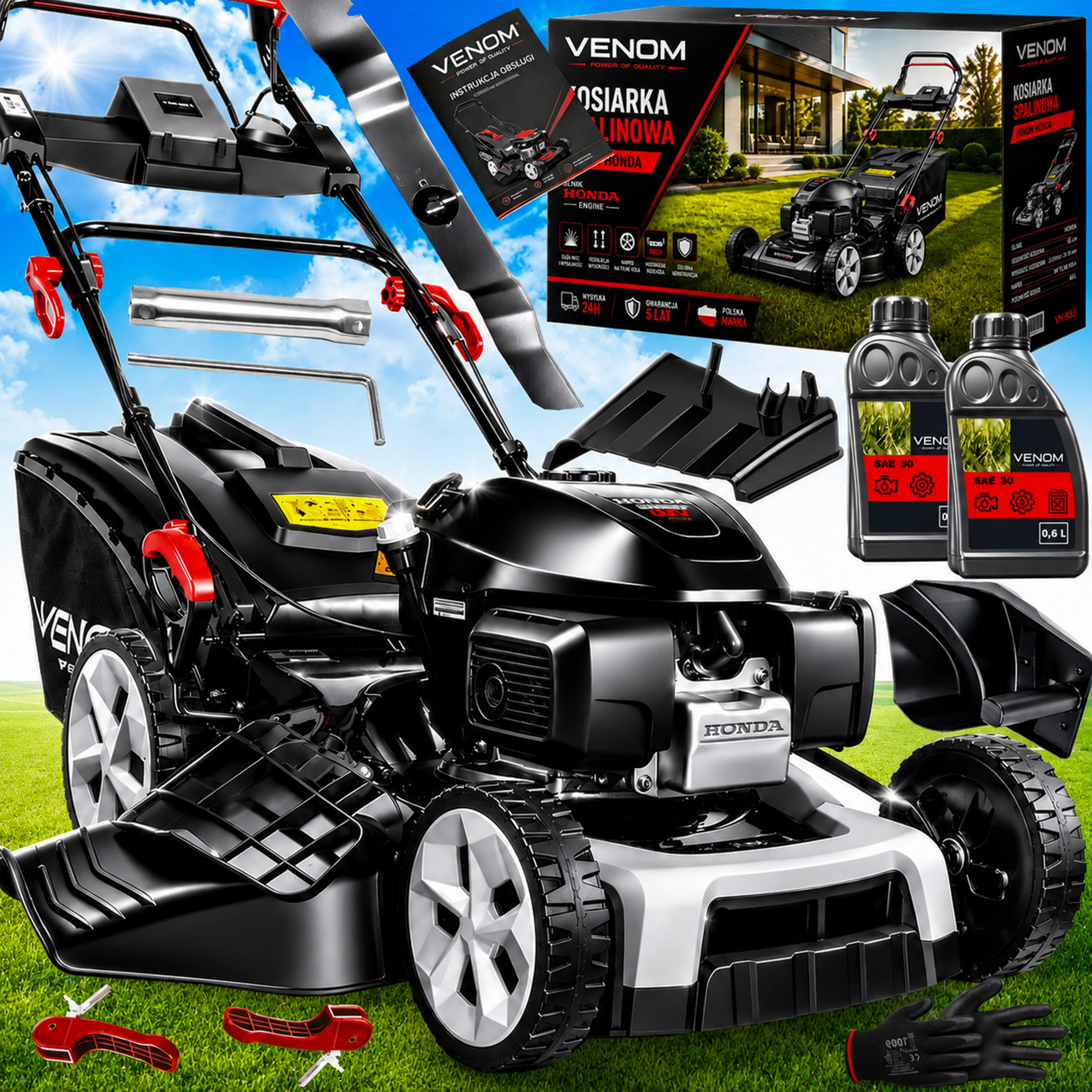Kosiarka spalinowa VENOM PM53-201H z silnikiem HONDA GCV200